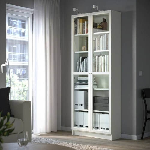 White billy store bookcase with doors